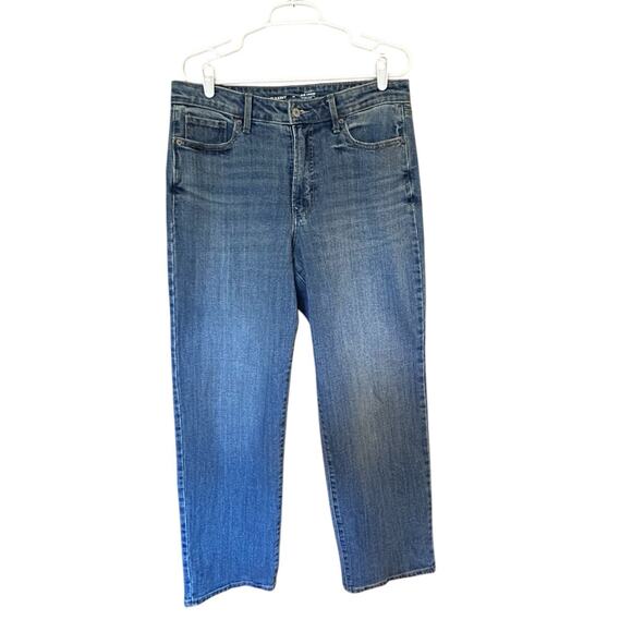 OLD NAVY O.G. Loose Women’s Straight Leg High Rise Blue Denim Jeans Size 12 - Picture 1 of 11